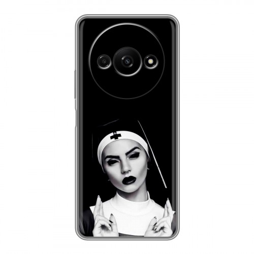 Полупрозрачный дизайнерский пластиковый чехол для Xiaomi RedMi A3 монашка