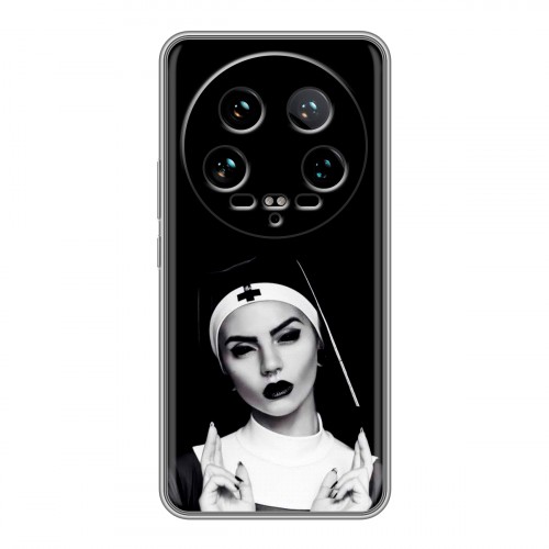 Полупрозрачный дизайнерский пластиковый чехол для Xiaomi 14 Ultra монашка