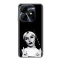 Полупрозрачный дизайнерский пластиковый чехол для Itel P55 4G монашка