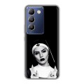 Полупрозрачный дизайнерский пластиковый чехол для Vivo V30 Lite монашка