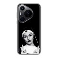 Полупрозрачный дизайнерский пластиковый чехол для Huawei Pura 70 Pro монашка