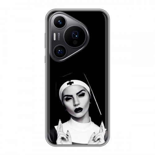 Полупрозрачный дизайнерский пластиковый чехол для Huawei Pura 70 Pro монашка