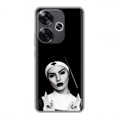 Полупрозрачный дизайнерский пластиковый чехол для Xiaomi Redmi Turbo 3 монашка