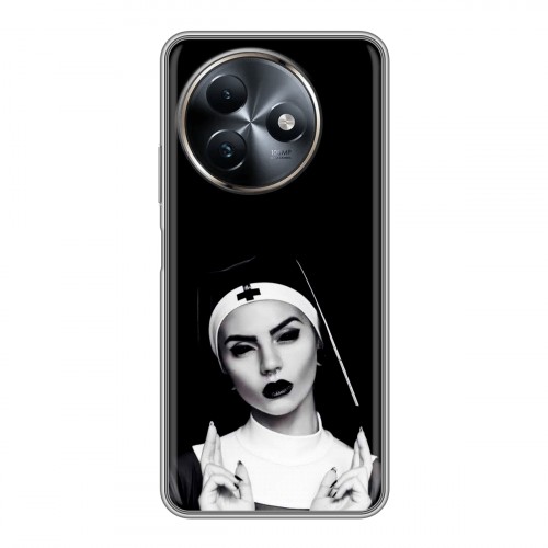 Полупрозрачный дизайнерский пластиковый чехол для Itel S24 монашка