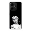 Полупрозрачный дизайнерский пластиковый чехол для RedMi 13 4G монашка
