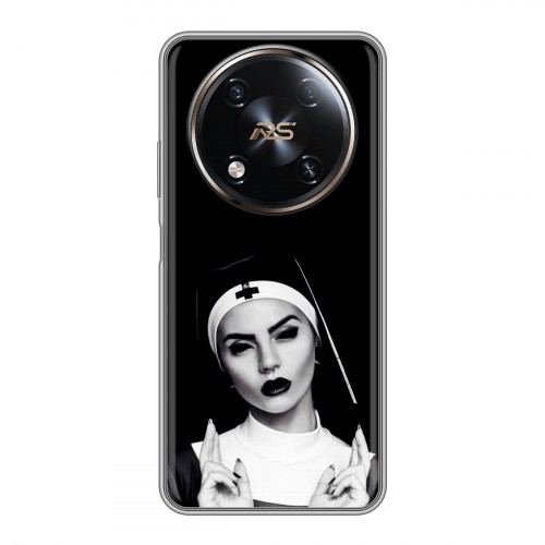 Полупрозрачный дизайнерский пластиковый чехол для Itel RS4 монашка