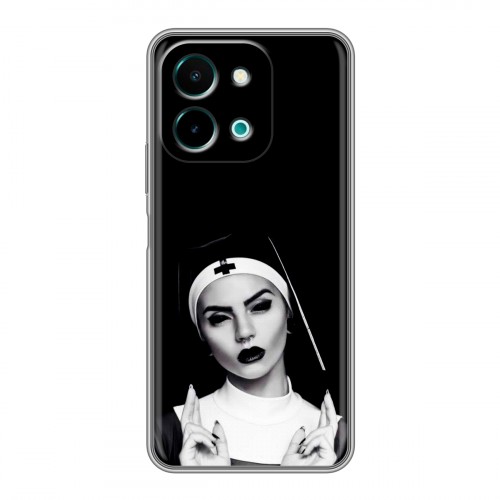 Полупрозрачный дизайнерский пластиковый чехол для Vivo Y28 монашка