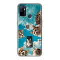 Полупрозрачный дизайнерский силиконовый с усиленными углами чехол для OPPO A53 котики