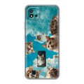 Полупрозрачный дизайнерский силиконовый с усиленными углами чехол для Realme C20 котики