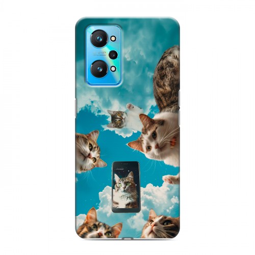 Полупрозрачный дизайнерский силиконовый чехол для Realme GT Neo 2 котики