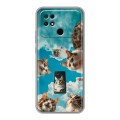 Полупрозрачный дизайнерский силиконовый с усиленными углами чехол для Xiaomi Poco C40 котики