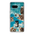 Полупрозрачный дизайнерский силиконовый чехол для Google Pixel 7 котики