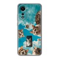 Полупрозрачный дизайнерский силиконовый чехол для OPPO A78 4G котики
