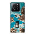 Полупрозрачный дизайнерский силиконовый чехол для Xiaomi 13T котики