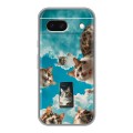 Полупрозрачный дизайнерский силиконовый чехол для Google Pixel 8a котики