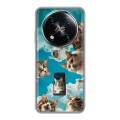 Полупрозрачный дизайнерский силиконовый чехол для Itel RS4 котики