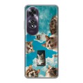 Полупрозрачный дизайнерский силиконовый чехол для OPPO A60 котики