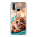 Полупрозрачный дизайнерский силиконовый с усиленными углами чехол для Vivo Y17 котик