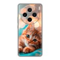 Полупрозрачный дизайнерский силиконовый чехол для Vivo X100 котик