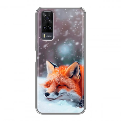 Полупрозрачный дизайнерский силиконовый чехол для Vivo Y31 лиса