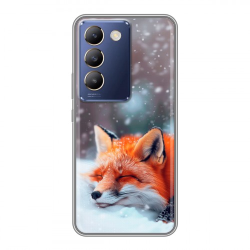 Полупрозрачный дизайнерский пластиковый чехол для Vivo V30 Lite лиса