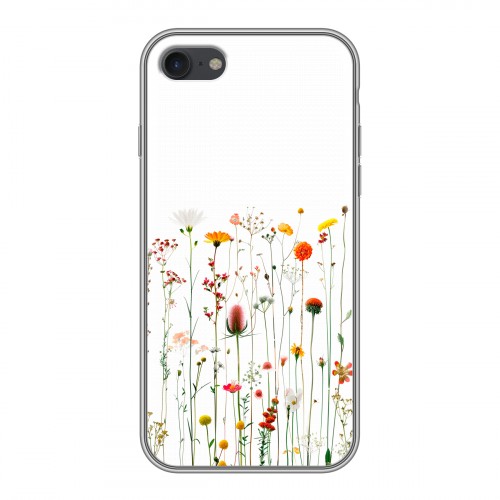 Полупрозрачный дизайнерский силиконовый чехол для Iphone 7 цветы