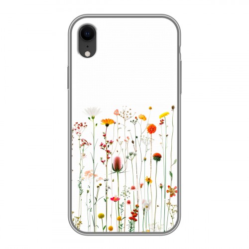 Полупрозрачный дизайнерский пластиковый чехол для Iphone Xr цветы