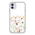 Полупрозрачный дизайнерский силиконовый чехол для Iphone 11 цветы