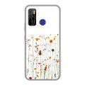 Полупрозрачный дизайнерский силиконовый чехол для Tecno Camon 15 цветы