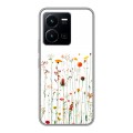 Полупрозрачный дизайнерский силиконовый чехол для Vivo Y35 цветы