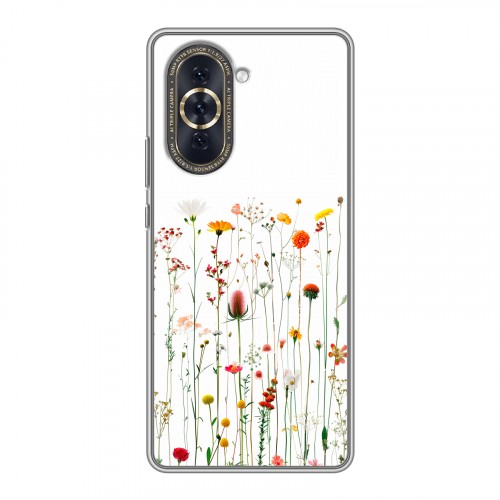 Полупрозрачный дизайнерский пластиковый чехол для Huawei Nova 10 цветы