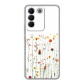 Полупрозрачный дизайнерский силиконовый чехол для Vivo V27e цветы