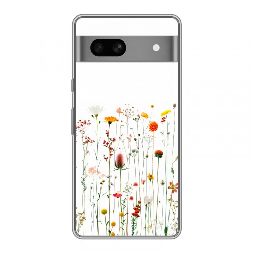 Полупрозрачный дизайнерский пластиковый чехол для Google Pixel 7A цветы