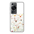 Полупрозрачный дизайнерский пластиковый чехол для Huawei P60 цветы