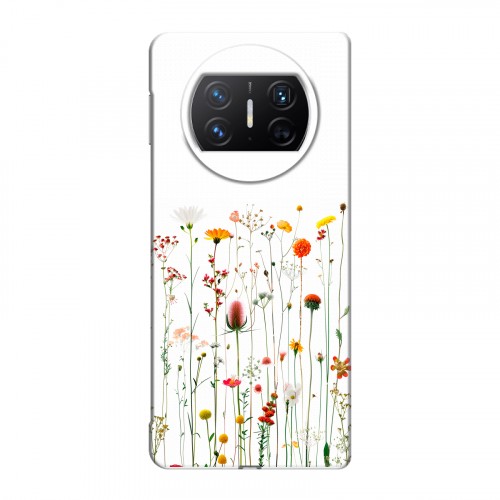 Полупрозрачный дизайнерский пластиковый чехол для Huawei Mate X3 цветы