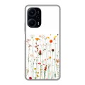 Полупрозрачный дизайнерский силиконовый чехол для XIaomi Poco F5 цветы