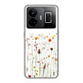 Полупрозрачный дизайнерский силиконовый с усиленными углами чехол для Realme GT3 цветы