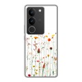 Полупрозрачный дизайнерский силиконовый чехол для Vivo S17 цветы