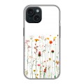Полупрозрачный дизайнерский пластиковый чехол для Iphone 15 цветы