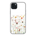 Полупрозрачный дизайнерский пластиковый чехол для Iphone 15 Plus цветы