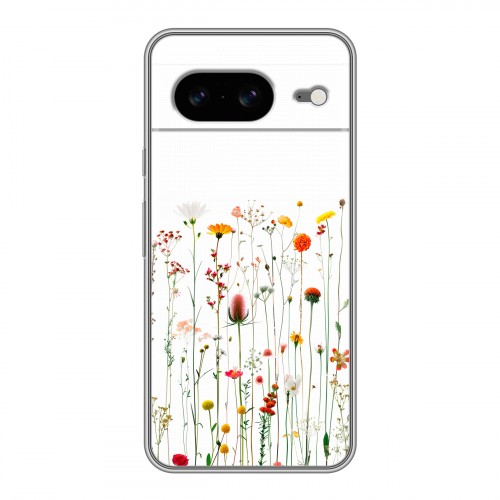 Полупрозрачный дизайнерский пластиковый чехол для Google Pixel 8 цветы