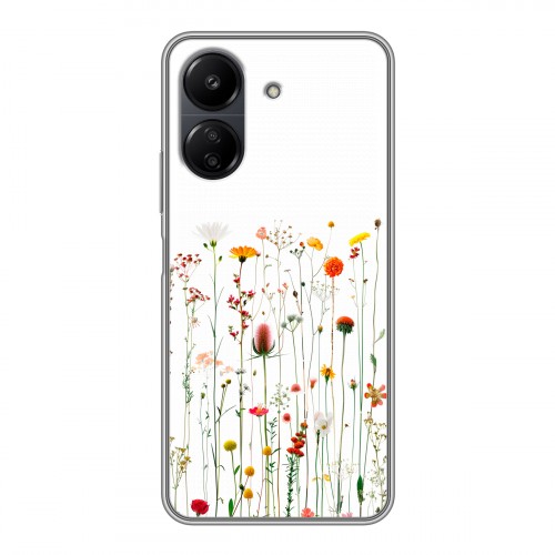Полупрозрачный дизайнерский силиконовый чехол для Xiaomi Poco C65 цветы