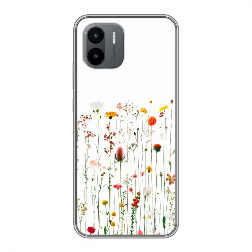 Полупрозрачный дизайнерский силиконовый чехол для Xiaomi Redmi A2 цветы
