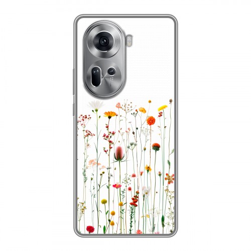 Полупрозрачный дизайнерский силиконовый чехол для OPPO Reno 11 цветы