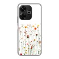 Полупрозрачный дизайнерский пластиковый чехол для RedMi 13 4G цветы