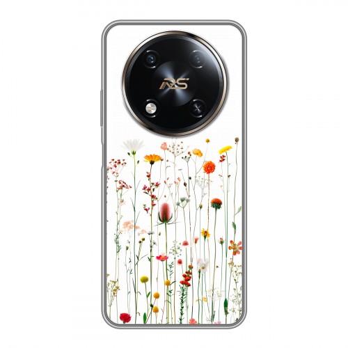 Полупрозрачный дизайнерский силиконовый чехол для Itel RS4 цветы