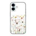 Полупрозрачный дизайнерский пластиковый чехол для Iphone 16 Plus цветы