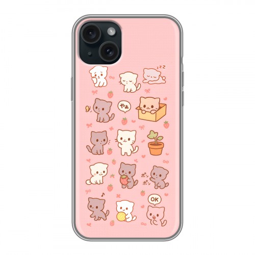 Дизайнерский силиконовый чехол для Iphone 15 Plus Hello Kitty Хелоу Кити