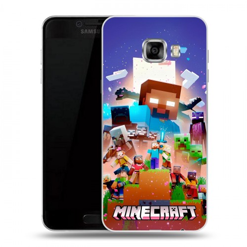 Дизайнерский пластиковый чехол для Samsung Galaxy C5 Майнкрафт Minecraft