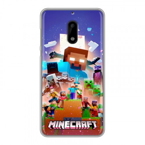Дизайнерский пластиковый чехол для Nokia 6 Майнкрафт Minecraft